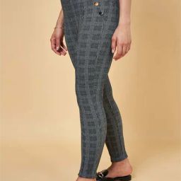 Annabelle by Pantaloons Grey Chequered Treggings-image-69