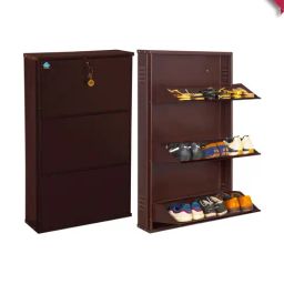 Delite Kom Powder Coated Coffee Wall Mounted Metal Shoe Rack ( 3 Shelves DIY)-image-47