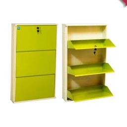 Delite Kom Powder Coated Ivory Green Wall Mounted Metal Shoe Rack ( 3 Shelves DIY)-picture-35