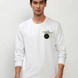 SHOWOFF White Slim Fit Printed Sweatshirt-image-63