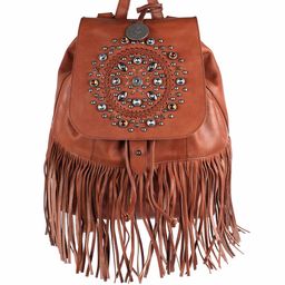 KOMPANERO Boho Unisex Leather Embellished Backpack-image-70