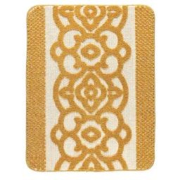 Saral Home KARO Geometric Yellow Microfibre Bath Mat-99