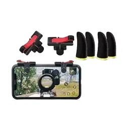 Generic Pubg Trigger Mobile Sensitive Aim Gaming Accessory Kit Mac OS Platform Red & Black, D90. image 1