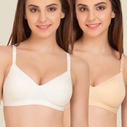 Tweens Off White & Beige Padded Bra (Pack Of 2)-image-86