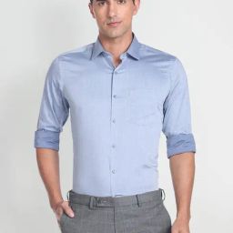 Arrow Blue Cotton Regular Fit Shirt-picture-37