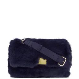 Accessorize London Navy Fur Small Sling Handbag-image-19