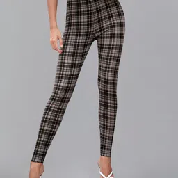 DTR FASHION Women Checked Jeggings-picture-33