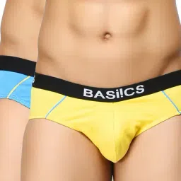 BASIICS by La Intimo Blue & Yellow Printed Briefs (Pack of 2)-picture-24
