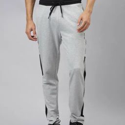 ALCIS Light Grey Melange Printed Soft-Touch Athleisure Trackpants-image-38