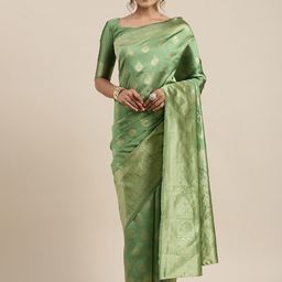Anouk Rustic Woven Design Zari Silk Blend Banarasi Saree-picture-7