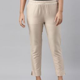 Go Colors Women Beige Trousers-image-96