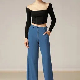 Moda Rapido Women Easy Wash Pleated Trousers-picture-37