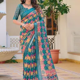 Kalista Printed Zari Pure Cotton Saree-image-77