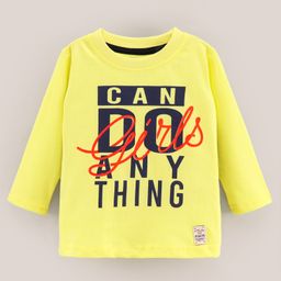 Olio Kids Full Sleeves Tee Text Print - Yellow-image-46