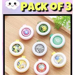 MIHAR ESSENTIALS Mosquito Repellent Keychain Button Badge 100% Natural Component Outdoor and Indoor Protection Pack of 3 - Multicolour-26