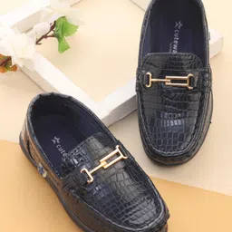 Cute Walk by Babyhug Slip On Party Shoes - Blue-picture-9
