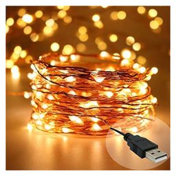 Bubble Trouble Copper String Led Light 10M 100 LED USB Operated Wire Decorative Fairy Lights - Multicolor-9