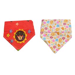 Chinmay Kids Reusable Baby Bibs Two Layered Cute Prints Edges Assorted Color Pack of 2  (Red-Orange)-image-50