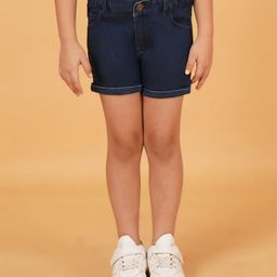 Creative Kids Above Knee Length Cherry Printed Denim Shorts - Dark Blue-picture-14