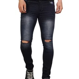 COMFITS Men Classic Slash Knee Skinny Fit Heavy Fade Stretchable Jeans-picture-32