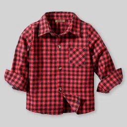 INCLUD Boys Checked Spread Collar Casual Shirt-image-66