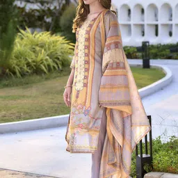 SHREE LAXMINARAYAN EXPORT Women Ethnic Motifs Printed Regular Kurta with Trousers & With Dupatta image 3