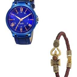 Miss Perfect Men Dial & Leather Textured Straps Analogue Watch With Bracelet LJ83-picture-23