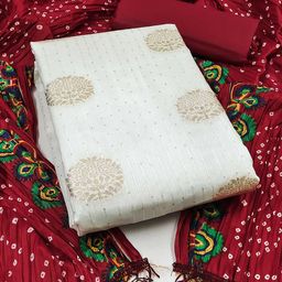SHADOW & SAINING Floral Woven Design Jacquard Unstitched Dress Material-image-23
