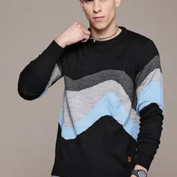 The Roadster Lifestyle Co. Pure Acrylic Colourblocked Pullover-image-96