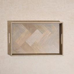 Westside Home Beige Wooden Serving Tray-19