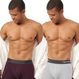Freecultr Sangria Wine & Cloud White Comfort Fit Trunks - Pack of 2-picture-18