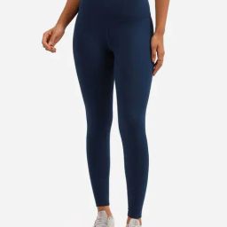 Blissclub Navy Blue Blended Regular Fit Leggings-picture-28