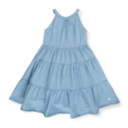 Gini & Jony Kids Blue Solid Dress-image-13