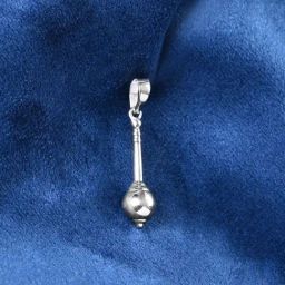 Clara 925 Silver Platinum Plated Religious Hanumanji Gada Pendant Without Chain for Men-image-41