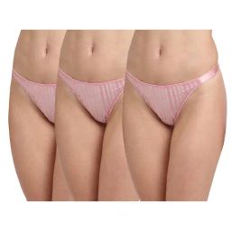 Erotissch Pack Of 3 Light Pink Self Design Thongs-image-78