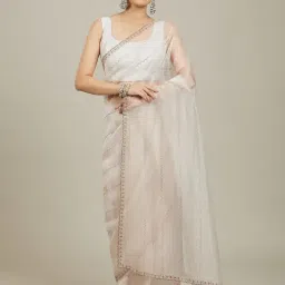 Mohey Opulent Cream Embellished Saree-picture-13