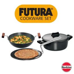 Hawkins Futura Black Aluminium 3 Piece Cookware Set-27