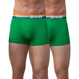 UnderJeans by Spykar Green Trunks - Pack of 2-picture-24