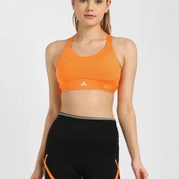 Adidas Orange Non Wired Padded Sports Bra-image-40