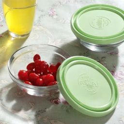 Duralex 'Freshbox' Transparent & Green Glass 12 cm Container With Lid (0.31 L) - Set of 3-0