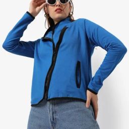 Campus Sutra Blue Cotton Jacket-image-85