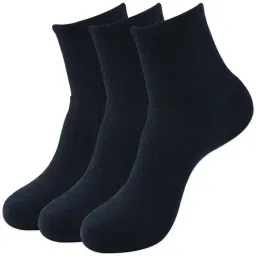 Balenzia Black Free Size Self Pattern Socks - Pack of 3-image-11