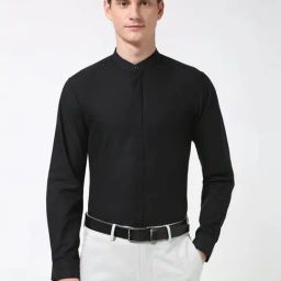 Peter England Black Slim Fit Shirt-image-49