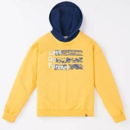 Ed-a-Mamma Kids Yellow & Blue Cotton Printed Full Sleeves Hoodie-image-57