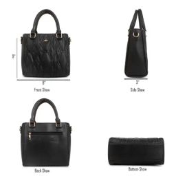 Yelloe Black Textured Medium Cross Body Bag-image-34