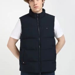 Tommy Hilfiger Navy Regular Fit Quilted Jacket-image-84