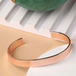 NVR Rose Gold Stainless Steel Cuff Bracelet for Men-picture-17