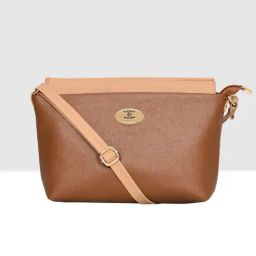 Esbeda Tan Solid Medium Sling Handbag-32