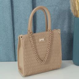 Metro Beige Textured Medium Satchel-11