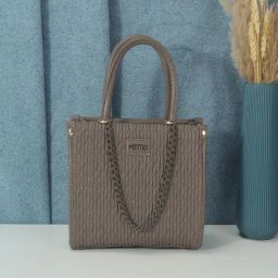 Metro Grey Textured Medium Satchel-21